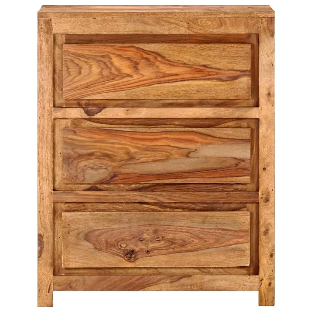 Drawer Cabinet Bedroom Living Room Hallway 60x33x75 cm Solid Wood Acacia 3 Drawers Brown