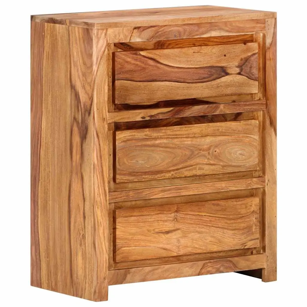 Drawer Cabinet Bedroom Living Room Hallway 60x33x75 cm Solid Wood Acacia 3 Drawers Brown