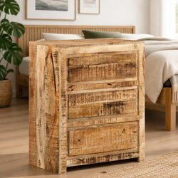 Drawer Cabinet Dimensions: 60x33x75 cm in Solid Mango Wood