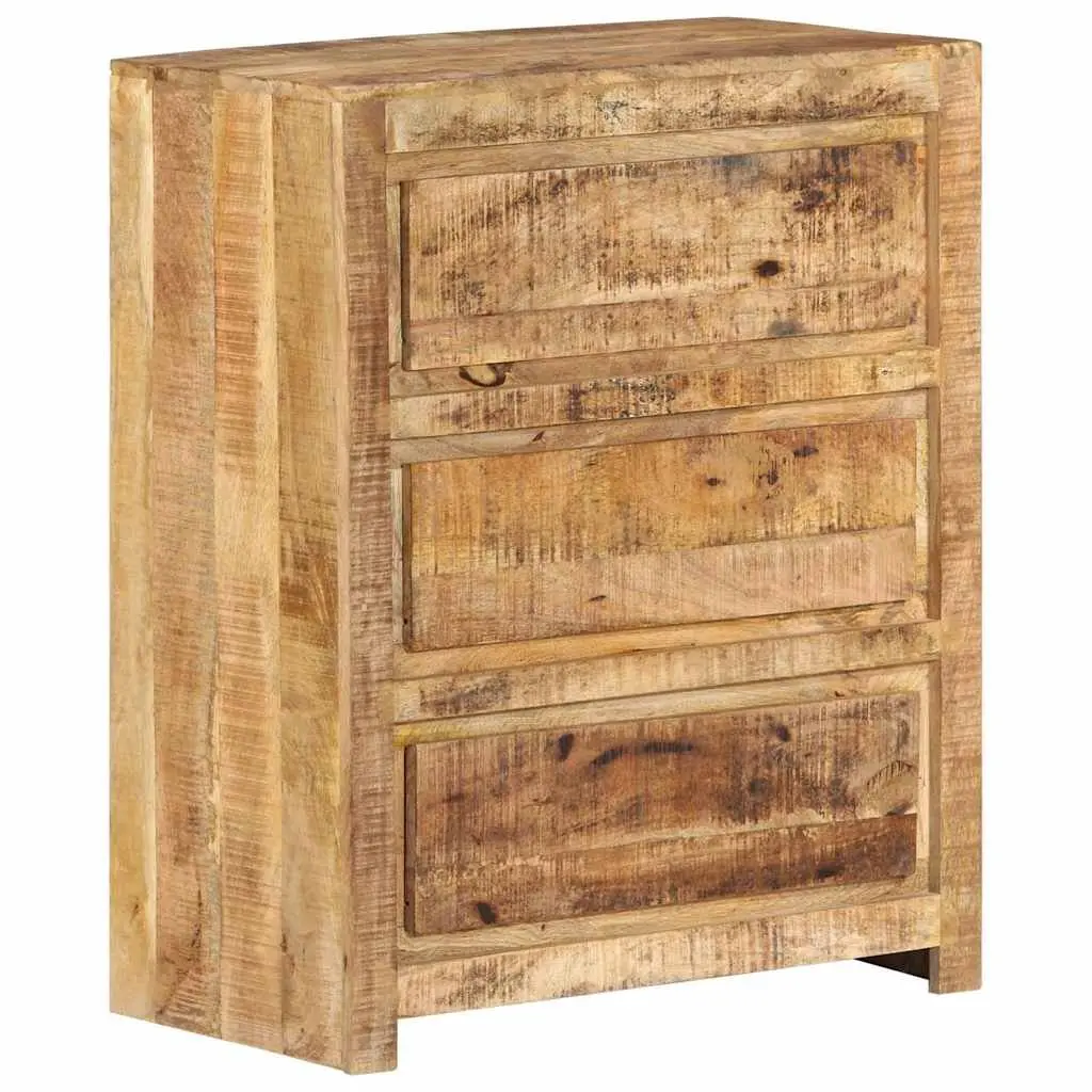 Drawer Cabinet 60x33x75 cm Solid Wood Mango Brown Storage Chest 3 Drawers