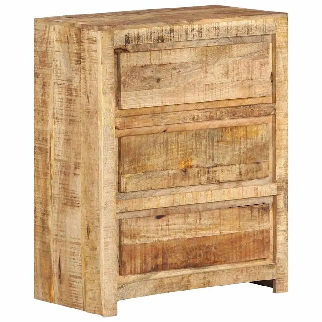 Drawer Cabinet 60x33x75 cm Solid Wood Mango Brown Storage Chest 3 Drawers