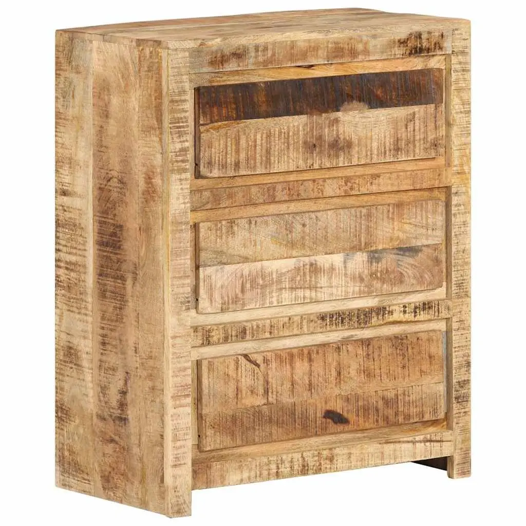 Drawer Cabinet 60x33x75 cm Solid Wood Mango Brown Storage Chest 3 Drawers