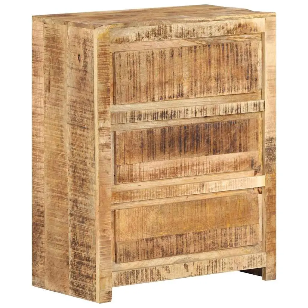 Drawer Cabinet 60x33x75 cm Solid Wood Mango Brown Storage Chest 3 Drawers