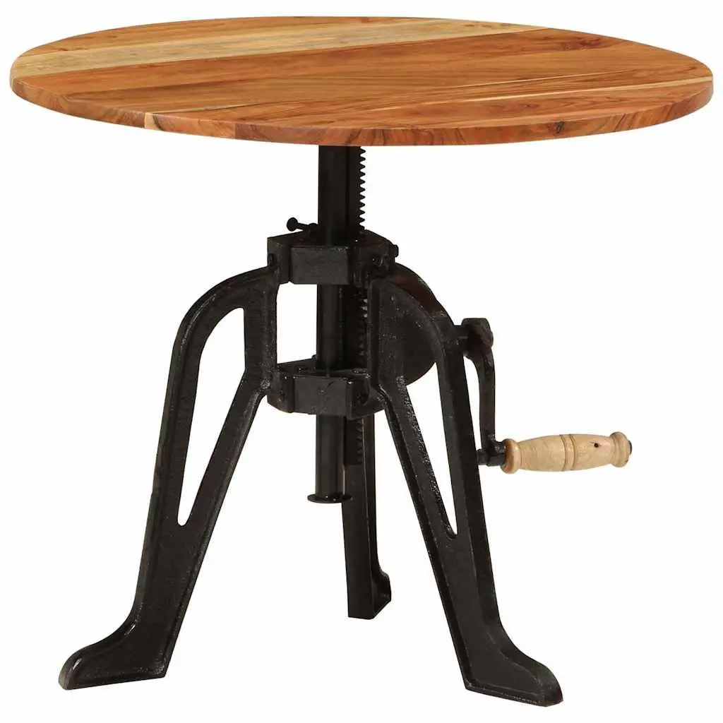 60cm Adjustable Side Table with Solid Acacia Wood