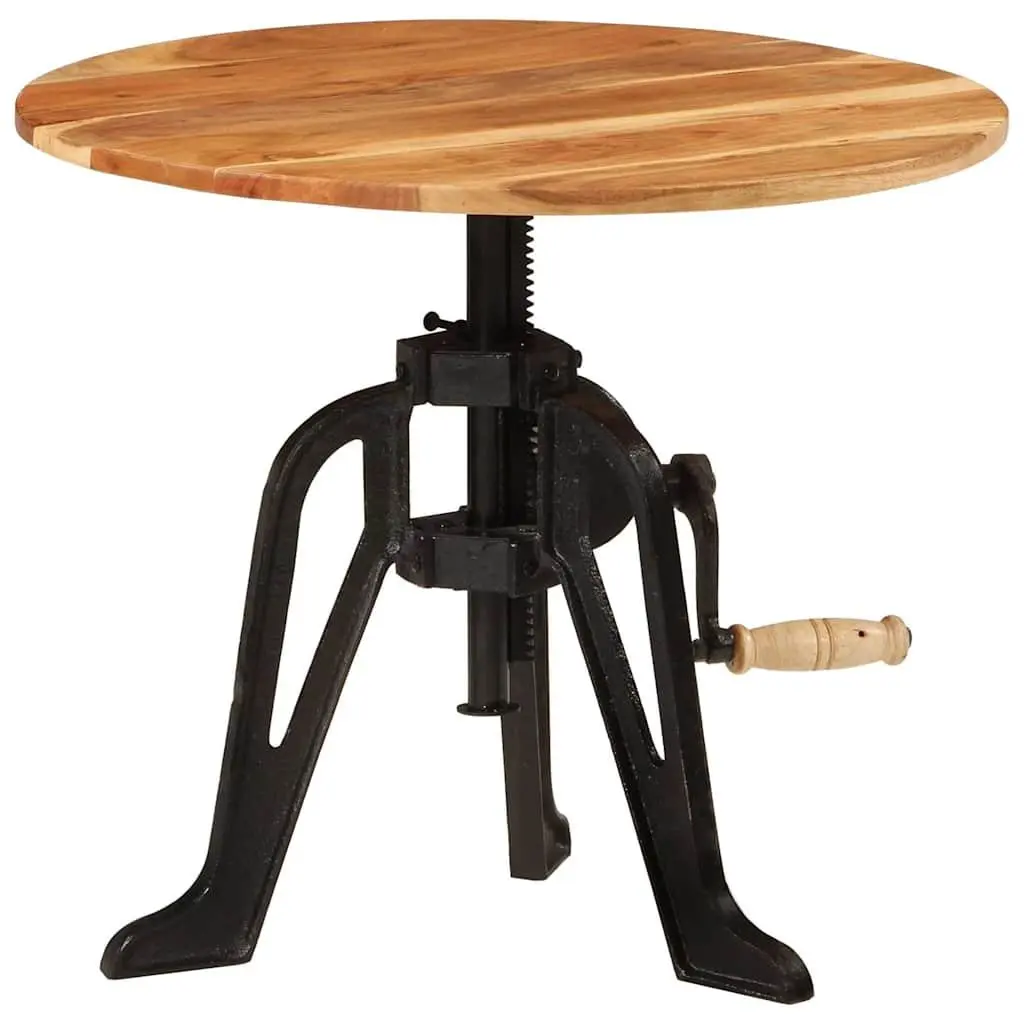 60cm Adjustable Side Table with Solid Acacia Wood