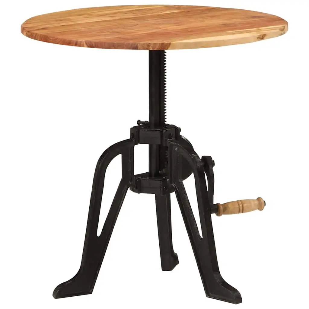 60cm Adjustable Side Table with Solid Acacia Wood