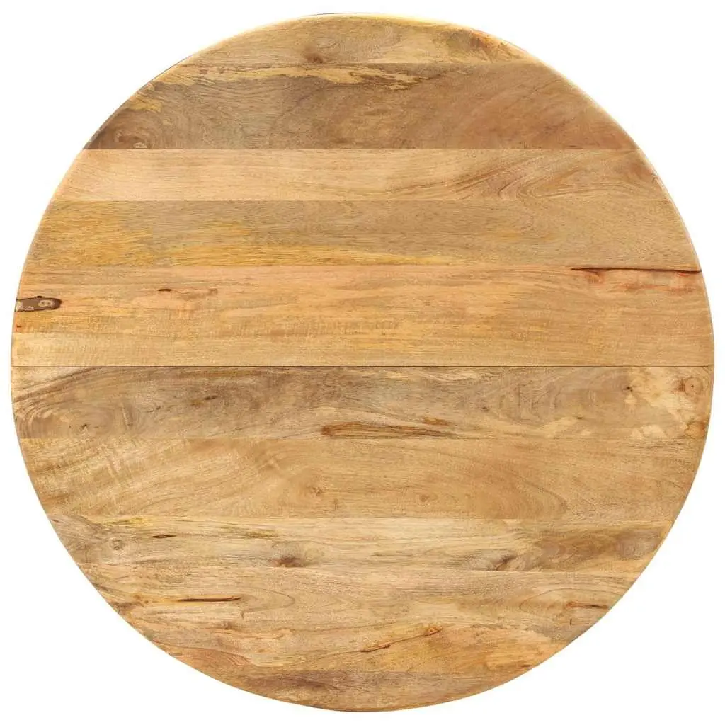 Dining Table Round 110cm Kitchen Room Solid Mango Wood Steel Frame