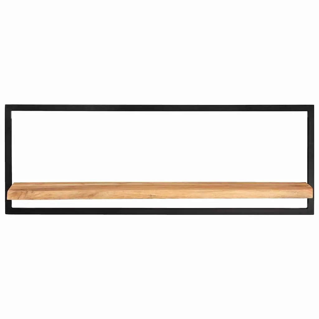 Wall Shelves 2 pcs Solid Wood Acacia Steel Frame Floating Display Brown