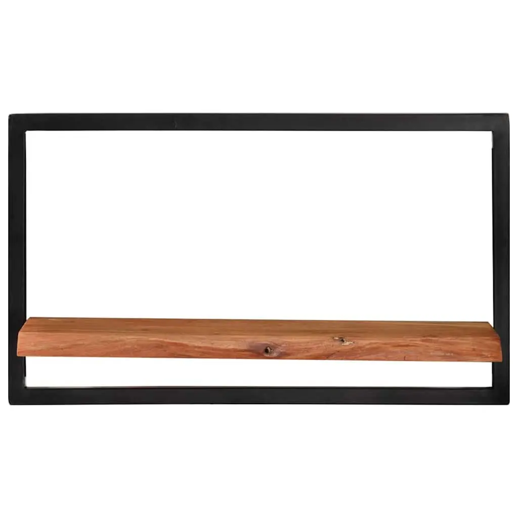Wooden Wall Shelves Floating for Home 60 x 25 x 35 cm Set of 2 Brown Acacia Shelf Storage Display