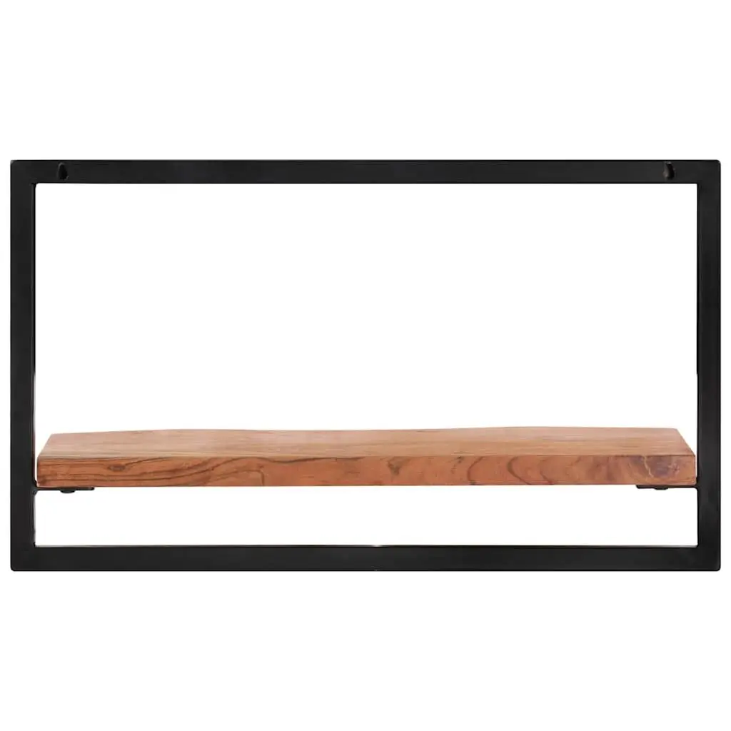 Wooden Wall Shelves Floating for Home 60 x 25 x 35 cm Set of 2 Brown Acacia Shelf Storage Display