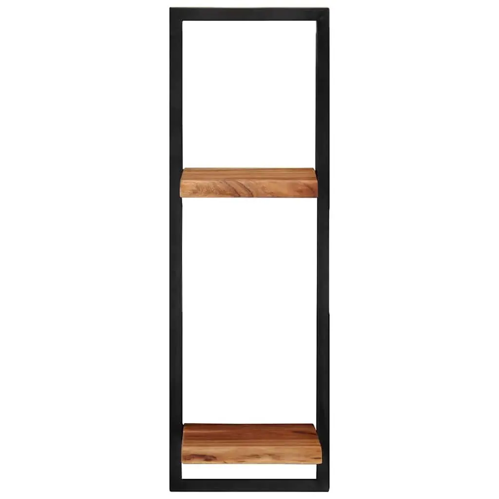 Wall Shelves Floating Wooden Storage Display for Home 25 x 25 x 75 cm Brown Acacia 2 Pieces