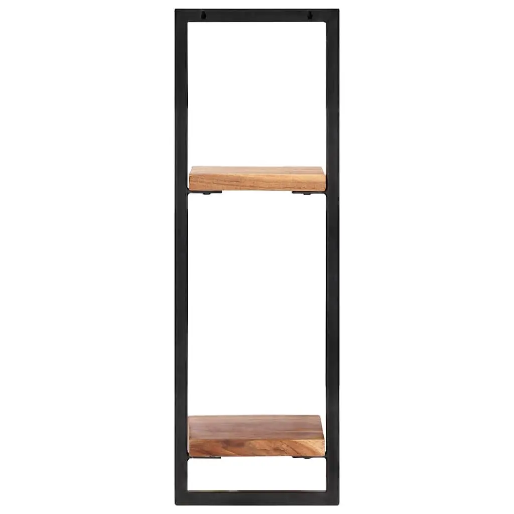 Wall Shelves Floating Wooden Storage Display for Home 25 x 25 x 75 cm Brown Acacia 2 Pieces