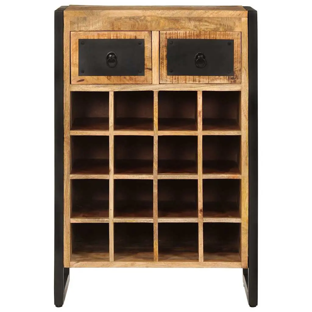 Wine Rack for 16 Bottles Kitchen Dining Bar Solid Wood Storage Holder with Drawers