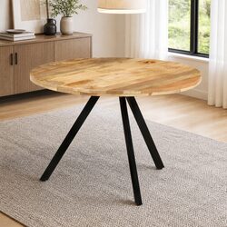 Dining Table 110x75cm Solid Wood Mango Kitchen Room Furniture Brown