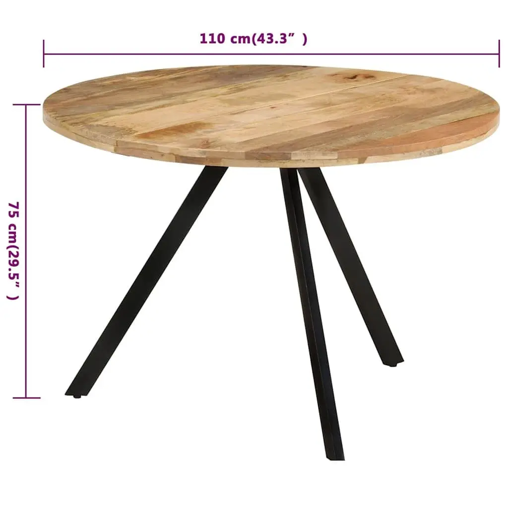 Dining Table 110x75cm Solid Wood Mango Kitchen Room Furniture Brown