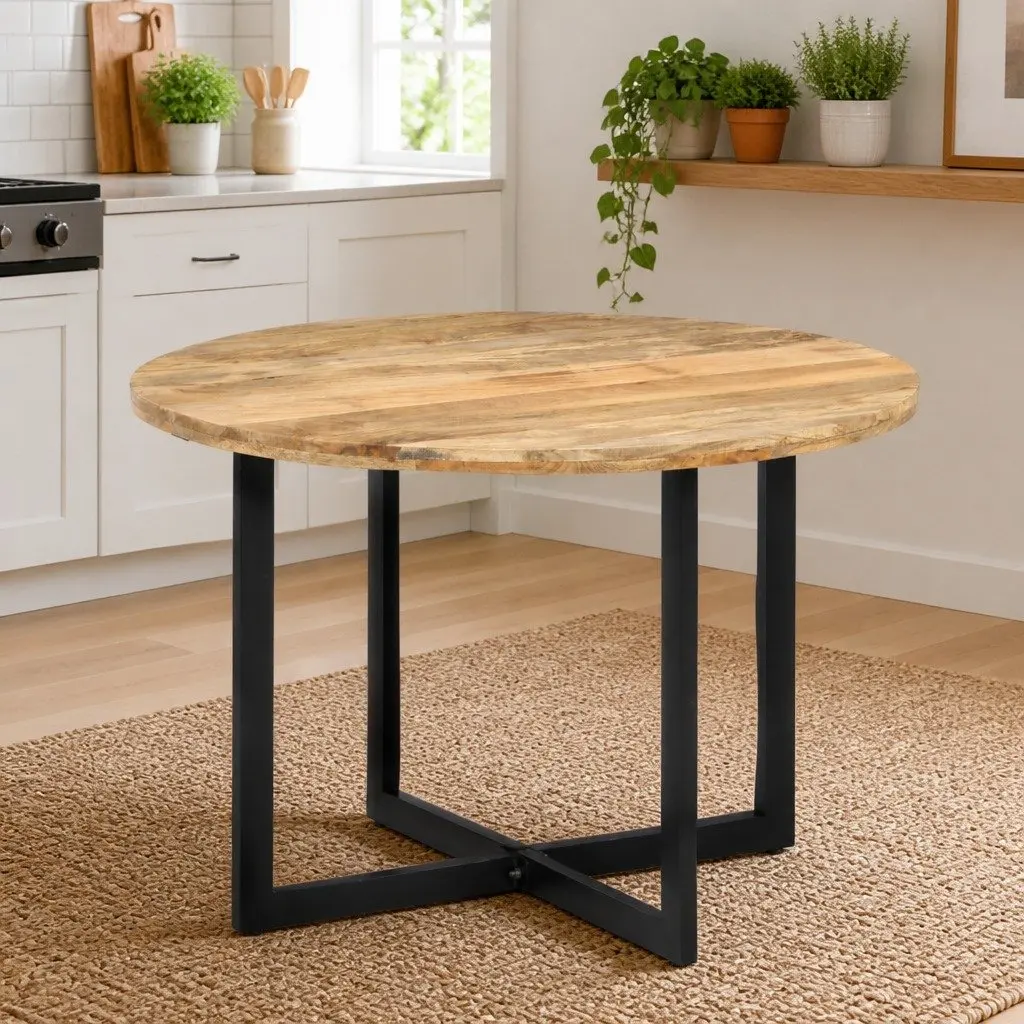 Dining Table 110x75 cm Brown Solid Wood Mango Kitchen Room Furniture Sturdy