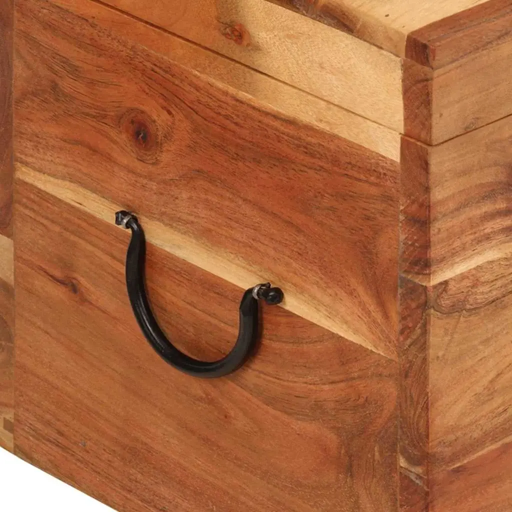 Storage Chest Solid Wood Acacia 39x28x31cm Brown Wooden Storage Box Bedroom