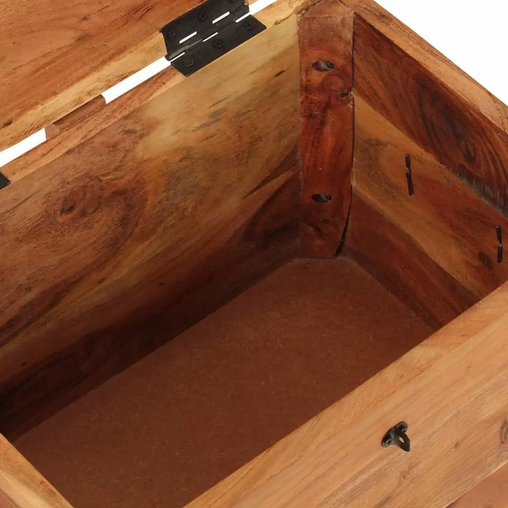 Storage Chest Solid Wood Acacia 39x28x31cm Brown Wooden Storage Box Bedroom