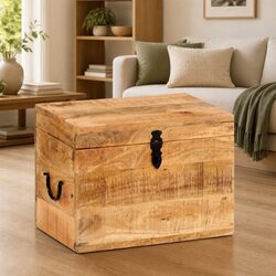 Storage Chest Dimensions: 39x28x31cm in Solid Mango Wood
