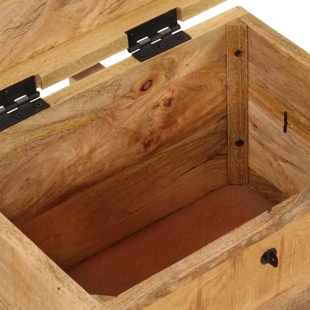 Storage Chest Antique Style Solid Mango Wood Box 39x28x31cm Home Organization Furniture