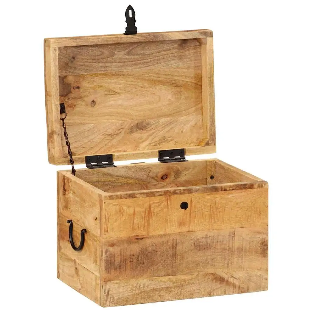 Storage Chest Antique Style Solid Mango Wood Box 39x28x31cm Home Organization Furniture