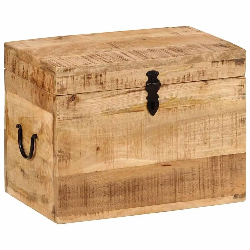 Storage Chest Antique Style Solid Mango Wood Box 39x28x31cm Home Organization Furniture