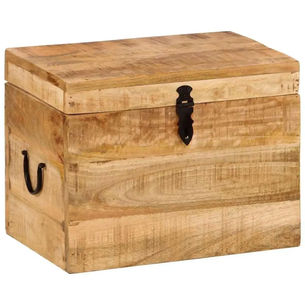 Storage Chest Antique Style Solid Mango Wood Box 39x28x31cm Home Organization Furniture