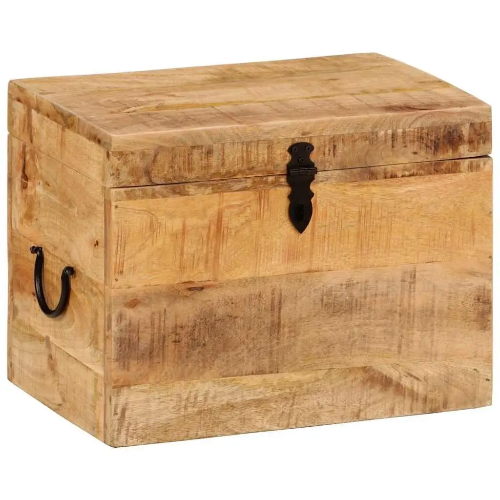 Storage Chest Antique Style Solid Mango Wood Box 39x28x31cm Home Organization Furniture