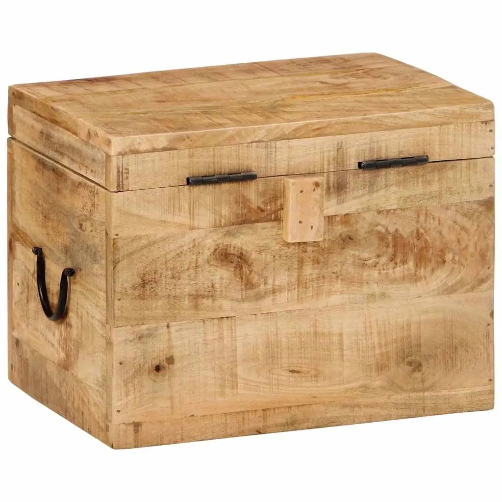 Storage Chest Antique Style Solid Mango Wood Box 39x28x31cm Home Organization Furniture