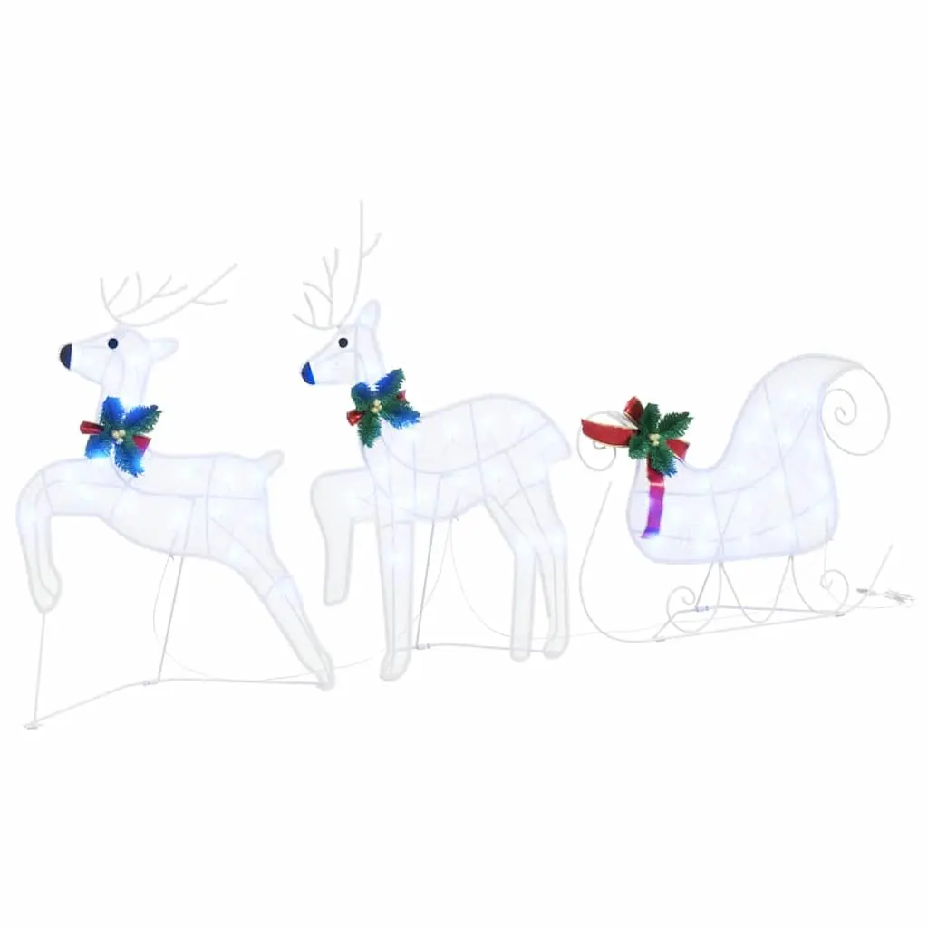 LED Reindeer Decorations 5 pcs White Fabric Art Deco Holiday Christmas Indoor