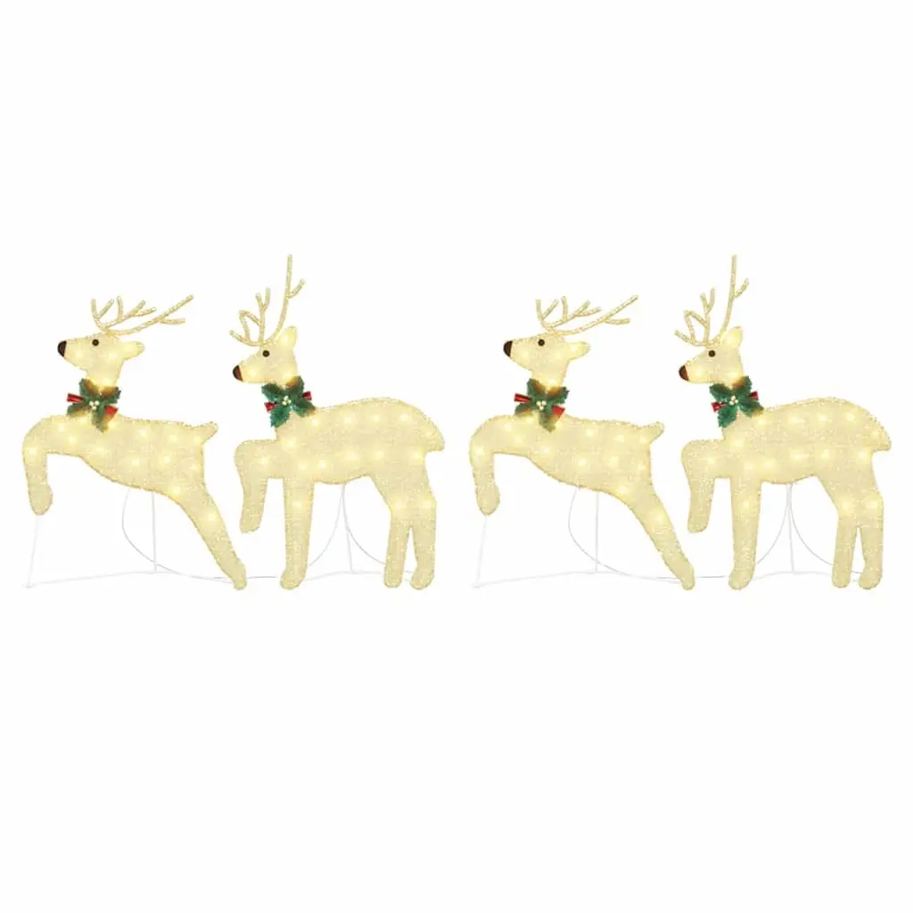 LED Reindeer Christmas Decoration Indoor Outdoor 4 Piece Gold Art Deco Holiday Light