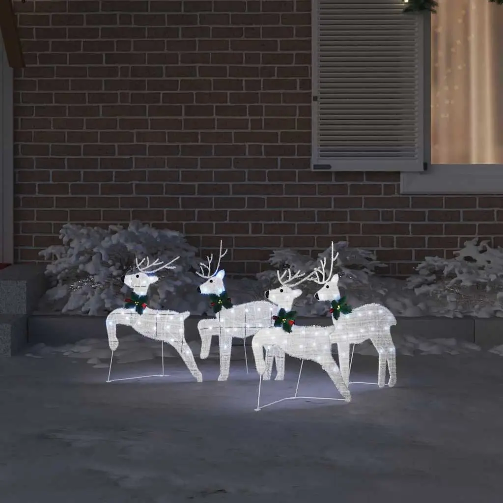 LED Reindeers Indoor Outdoor Silver 4 Piece Holiday Decorations