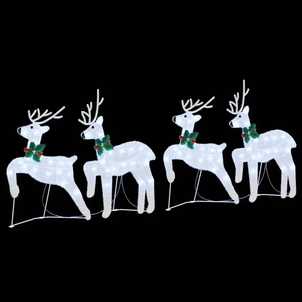 LED Reindeers Indoor Outdoor Silver 4 Piece Holiday Decorations