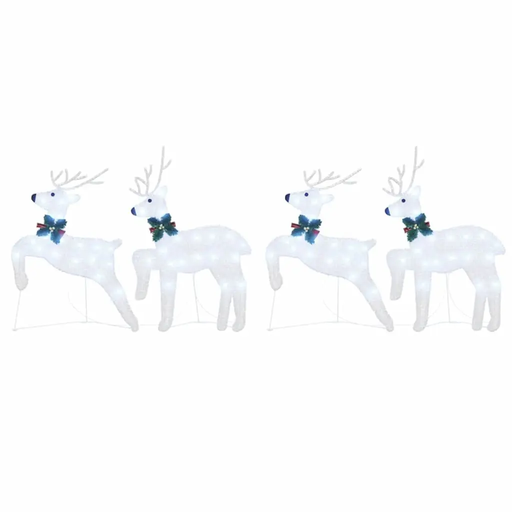 LED Reindeers Indoor Outdoor Silver 4 Piece Holiday Decorations