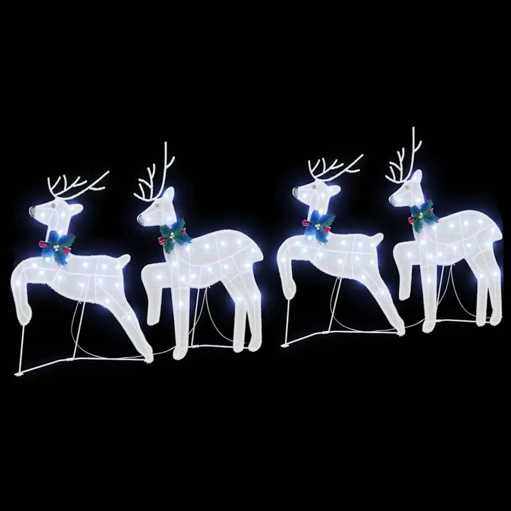 4-Piece White LED Reindeer Decoration Set