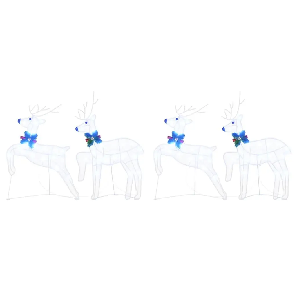 4-Piece White LED Reindeer Decoration Set