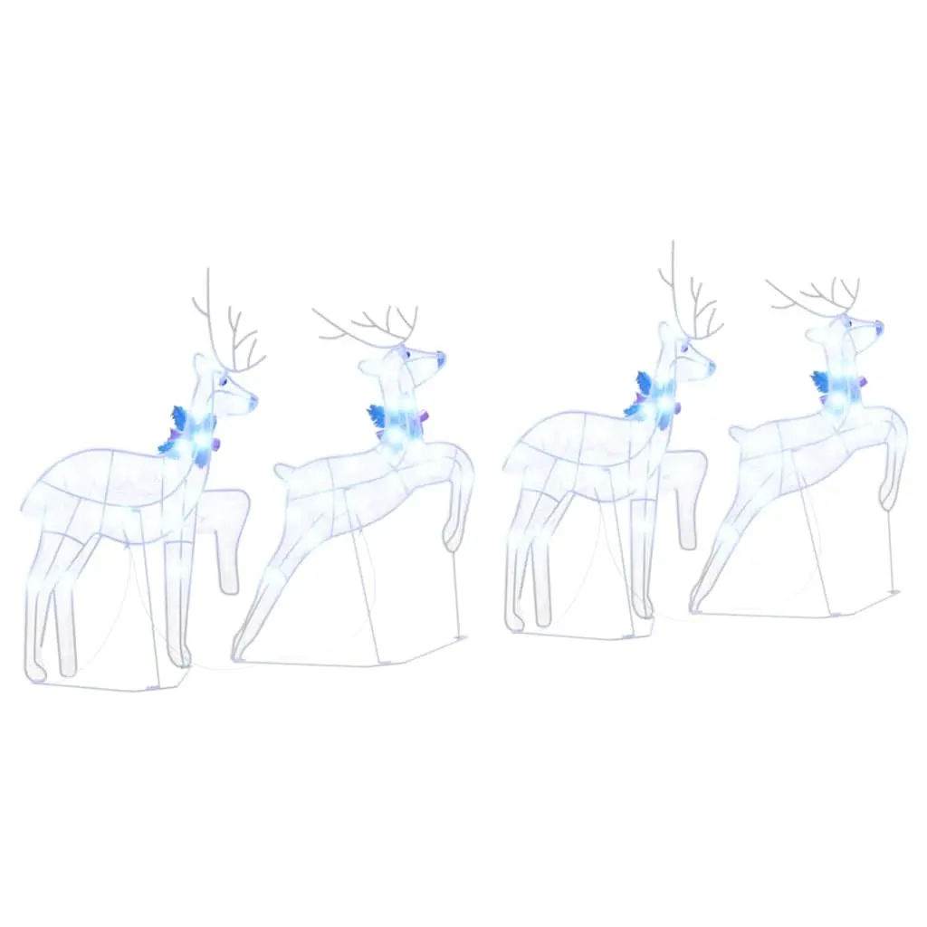 4-Piece White LED Reindeer Decoration Set