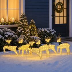 LED Reindeer Christmas Decorations 6 Pieces Gold Holiday Festive Lights Home