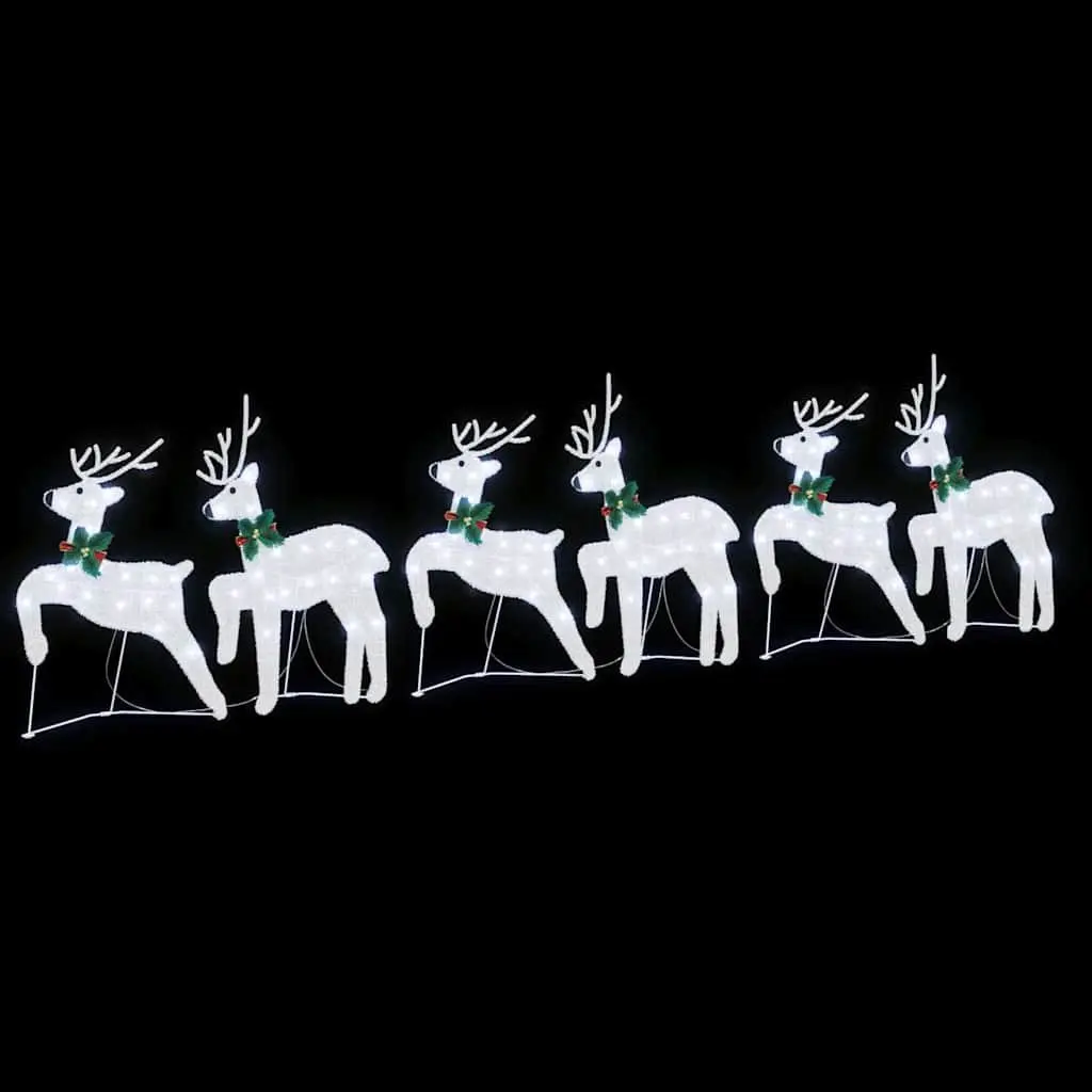LED Reindeers 6 pcs Silver Christmas Holiday Home Garden Decoration Lights