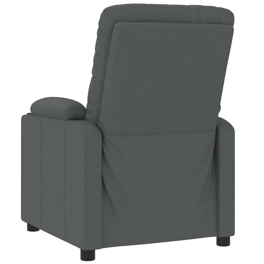 Electric Massage Chair for Home Grey Fabric Manual Reclining 6 Vibration Points
