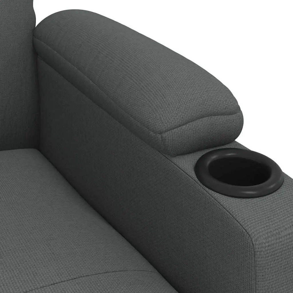 Electric Massage Chair for Home Grey Fabric Manual Reclining 6 Vibration Points