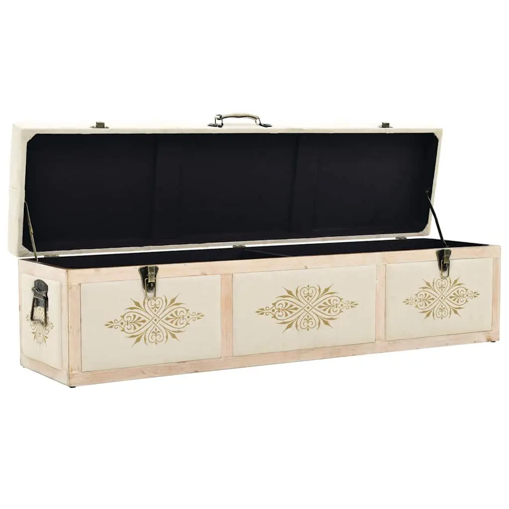Storage Bench Entryway Hallway Living Room 110cm Cream Padded Seat
