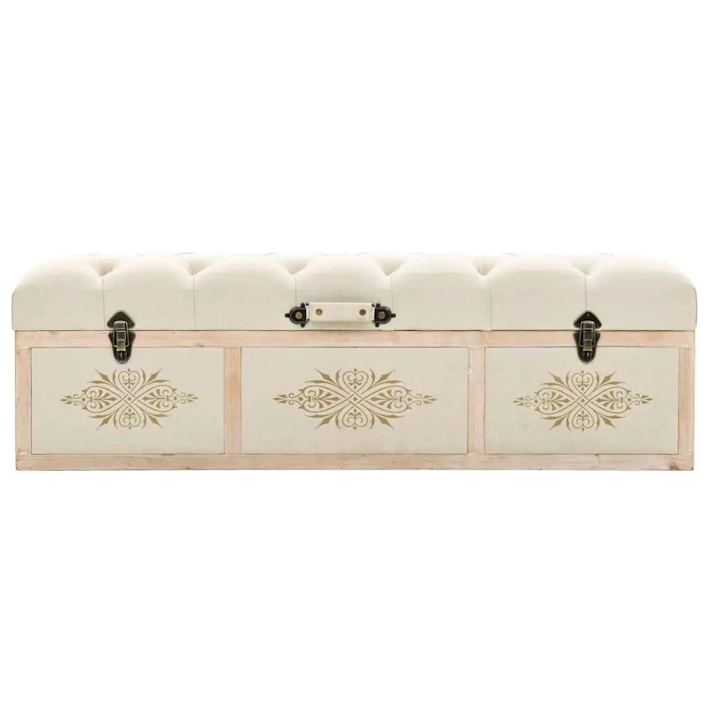 Storage Bench Entryway Hallway Living Room 110cm Cream Padded Seat