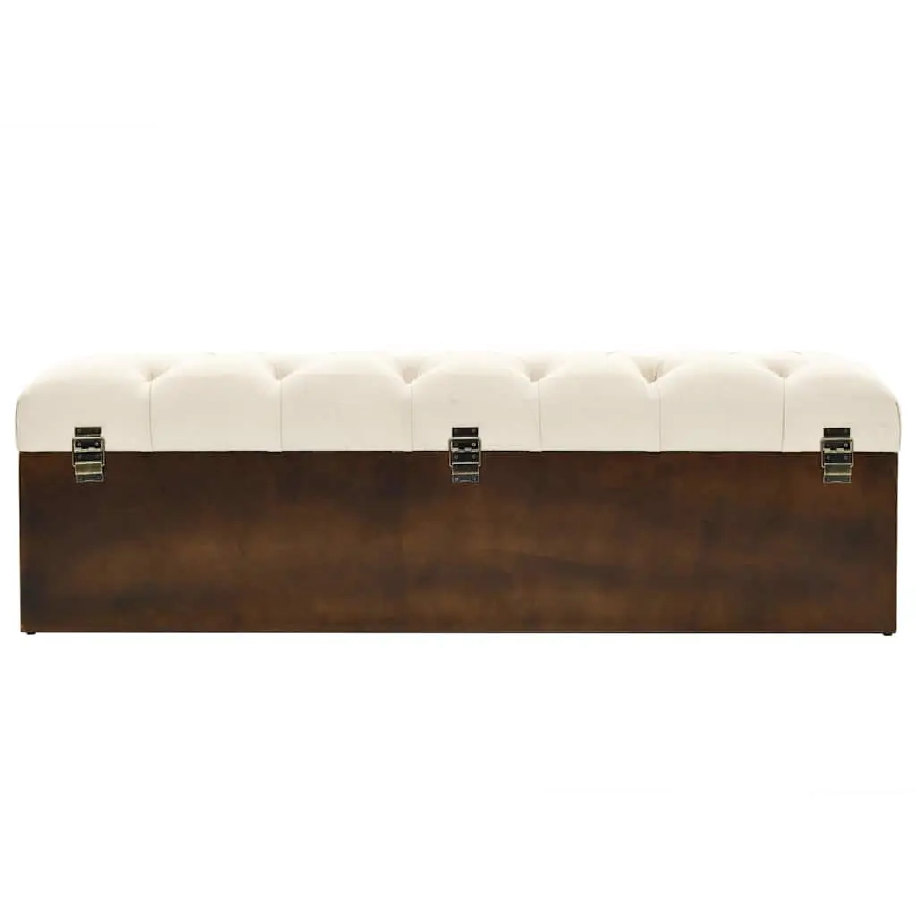 Storage Bench Entryway Hallway Living Room 110cm Cream Padded Seat
