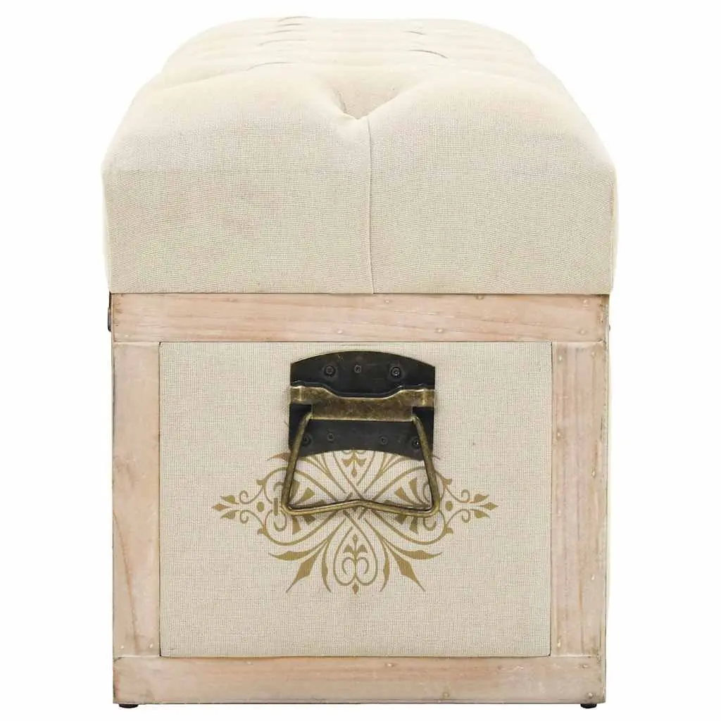 Storage Bench Entryway Hallway Living Room 110cm Cream Padded Seat