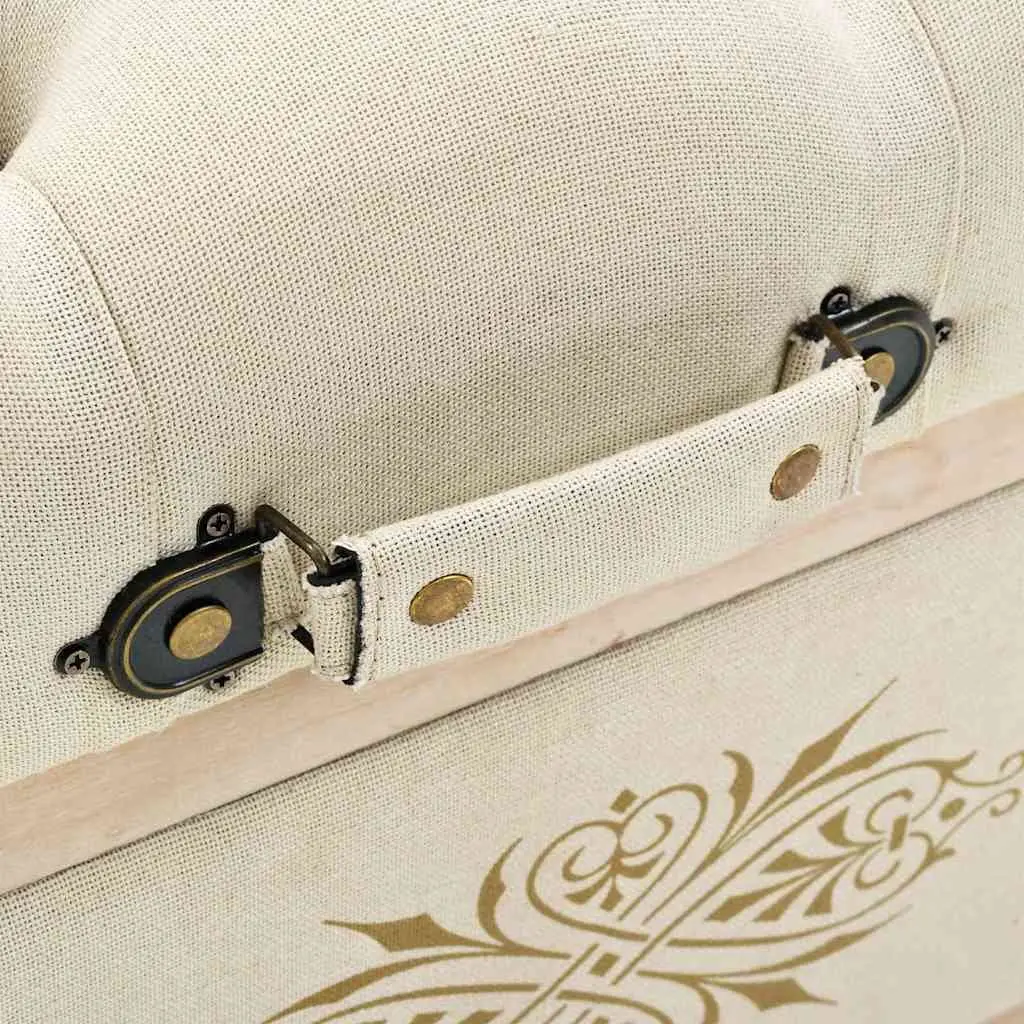 Storage Bench Entryway Hallway Living Room 110cm Cream Padded Seat