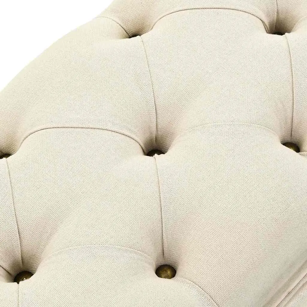 Storage Bench Entryway Hallway Living Room 110cm Cream Padded Seat