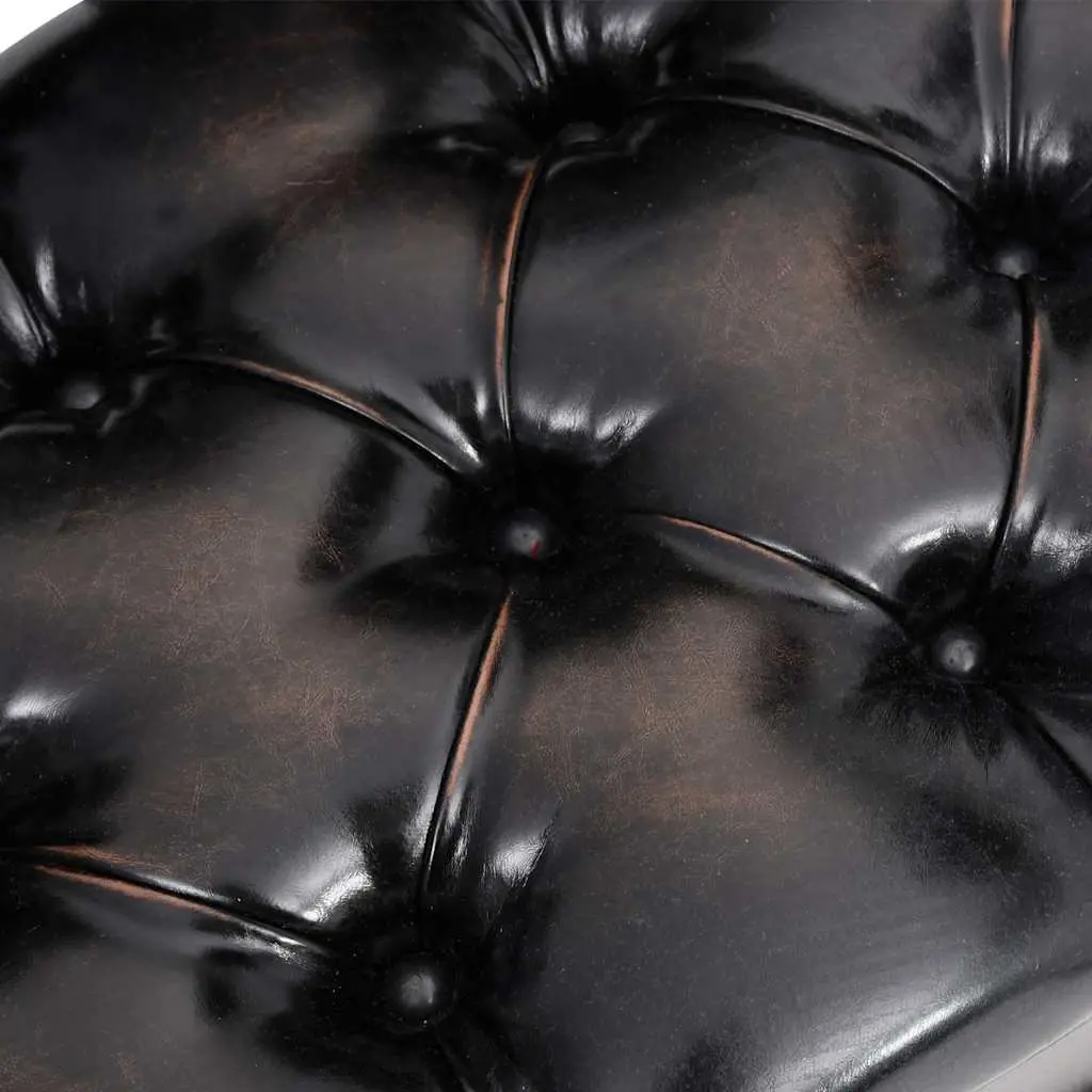 Storage Bench for Hallway 110cm Black Faux Leather Foam Padded Seat