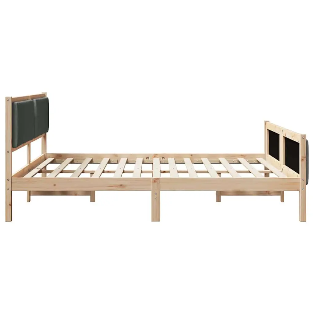 Dark Grey Bed Frame with Headboard 180 x 200 cm