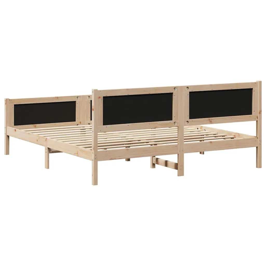 Dark Grey Bed Frame with Headboard 180 x 200 cm